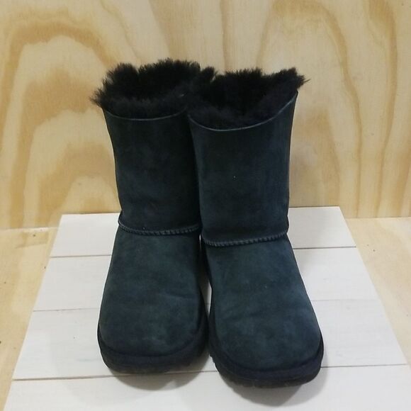 UGG Women/ Girls CLASSIC HERITAGE BOW Boot sz 4 Green Suede - Picture 4 of 7